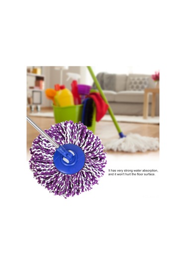 Ximistore9 360 Derece Döner Mikrofiber Mop Başkanı - Su Absorbsiyonu Yüksek, Ahşap Zeminler İçin Uygun Mor-beyaz