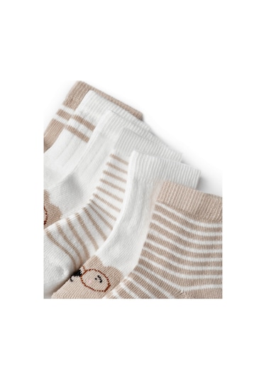 Csyc1001 Bebek Çorap %100 Organik Pamuk Bebek - Yenidoğan - Csyc1001 Taş Ekru