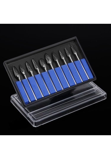 Samdoo Diş Taşlama Ve Parlatma İçin 10'lu Tungsten Çelik Uç Takımı - 2.35mm Uç Çapı, Profesyonel Diş Makinaları İçin