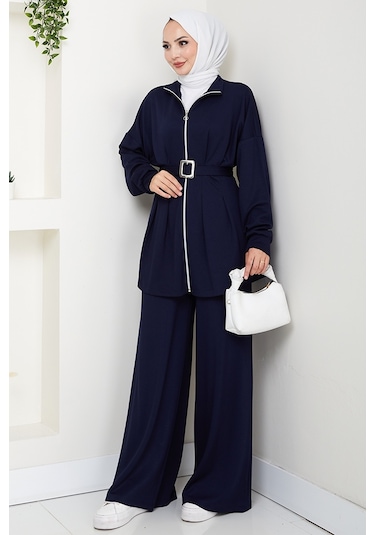 Dilsa Kemerli Oysho İkili Takım 1607 - Lacivert Lacivert