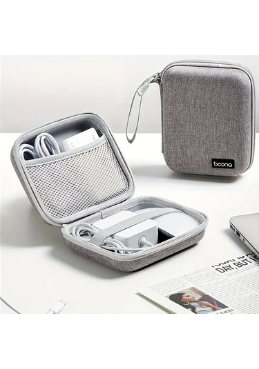 Topshop1 Siyah Eva Sert Kabuklu Fare Şarj Cihazı Kulaklık Saklama Çantası