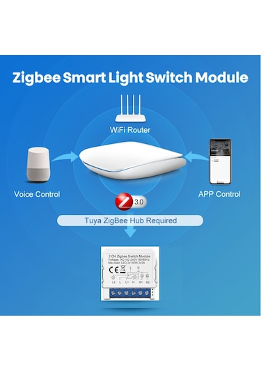 Tuya 2ch Zigbee Anahtar 2 Kanal Zigbee Röle