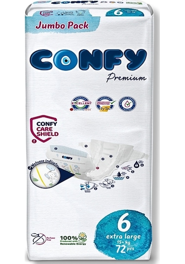 Premium 6 Numara Bebek Bezi Extralarge +15 KG 72 Adet