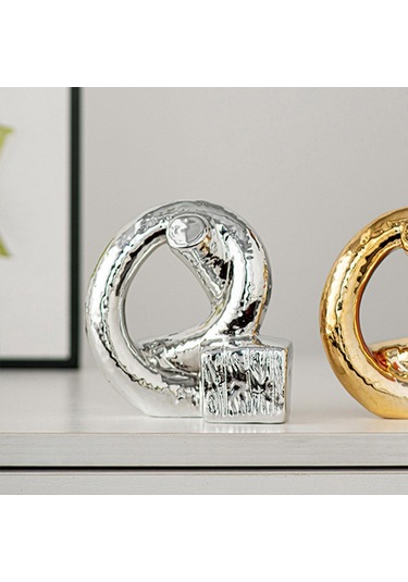 Homyl Düğüm Heykeli Dekor Tatil Hediye Masaüstü Gümüş