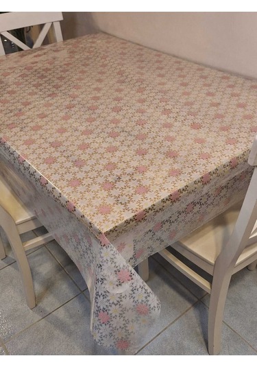 Ithal Pvc Muşamba - Desenli Silinebilir Masa Örtüsü 07iz07 Pembe