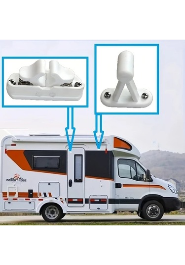 Sunshine011 Beyaz Dayanıklı Pvc Karavan Kapı Tutucu Ayarlanabilir T Şekilli Manyetik Kilit Beyaz