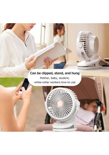Fan Sessiz Şarj Küçük Klipsli 5000mah Usb Masaüstü Eqf2mu Beyaz