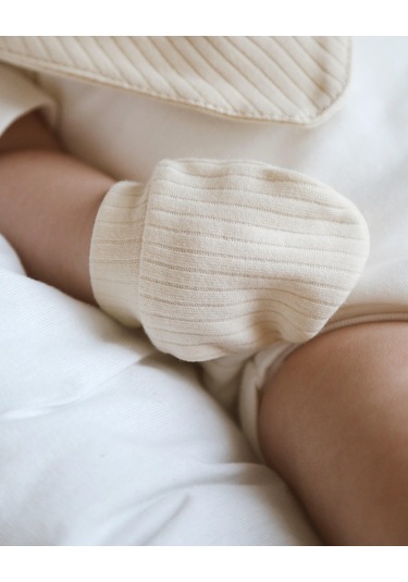 3lü Hardal-krem-beyaz Yenidoğan Eldiven Set Model 1 Çok Renkli