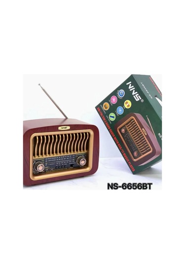 Ns-6656 Retro Ahşap Tasarım Bluetooth Hoparlörlü Radyo Fm/am Destekli, Şarjlı Ve Taşınabiliri Radyo-438