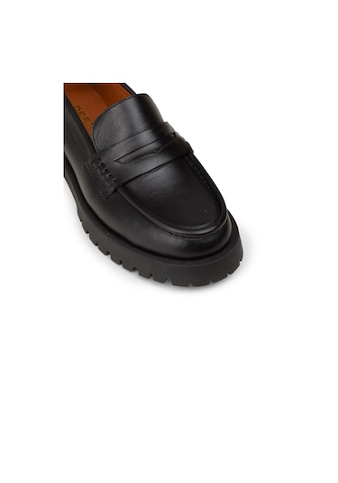 Deery Kadın Hakiki Deri Siyah Loafer Ayakkabı - 02034zsyhc02