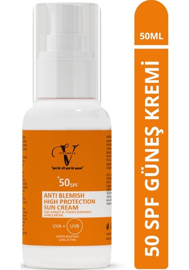 Vitanova Leke Karşıtı Yüksek Koruyucu Güneş Kremi SPF50+ 50 ML﻿