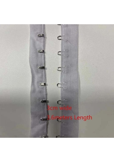 Beyaz 4yard 3,6 Metre 3 Cm Genişliğinde Pamuklu Kumaş Kumaş Siyah/beyaz Gözler Kanca Dokuma Toka Klipleri Elbise Konfeksiyon Aksesuarları