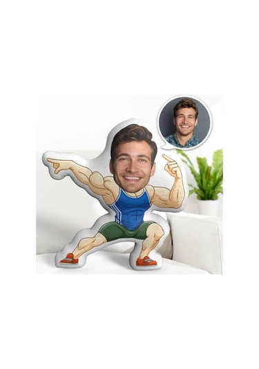 Kişiye Özel Sporcu Atletik Vucut Tasarımlı Şekilli Yastık Çok Renkli