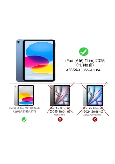 İpad Uyumlu  11.nesil A16 11 İnç/ 10.nesil 10.9inç Temperli Ekran Koruma