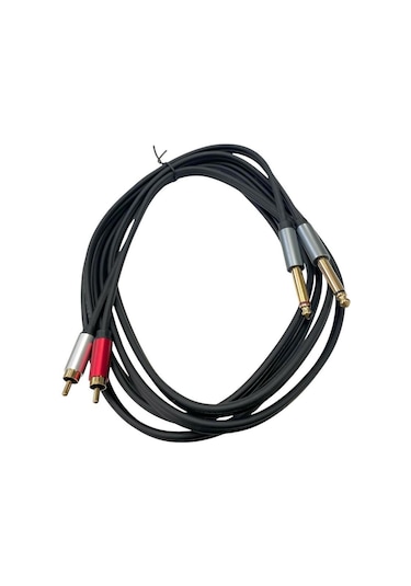 Pawer 2x 6.3mm - 2rca Metal Jaklı Kablo - 5metre