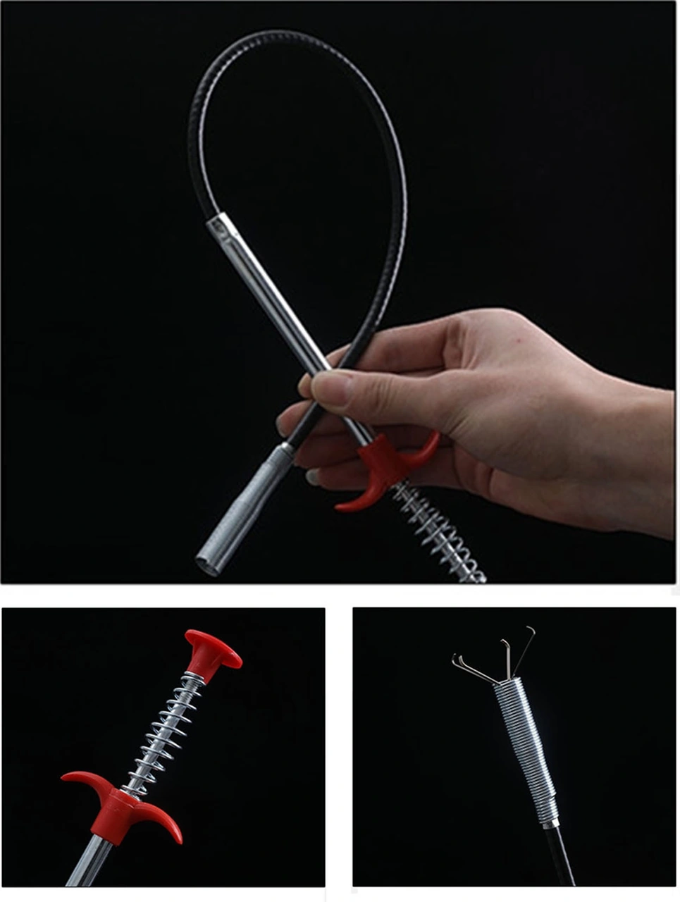 Fosenze Ev İçin Çelik Tel 4 Pençeli Tüp Açıcı Tuvalet, Mutfak, Banyo Tüplerini Hızlıca Temizleyen Ev Araçları 1.6 M Diğer