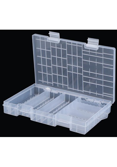 Jms Yerleştirilen 100 Adet Aaa Aa Pil Tutucu İçin Süper Hacimli Plastik Pil Saklama Kutusu Şeffaf