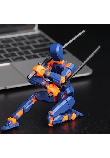 Hightower Mavi Dıy Çok Eklemli Aksiyon Figürü 3d Robot Modeli Yaratıcı Mas