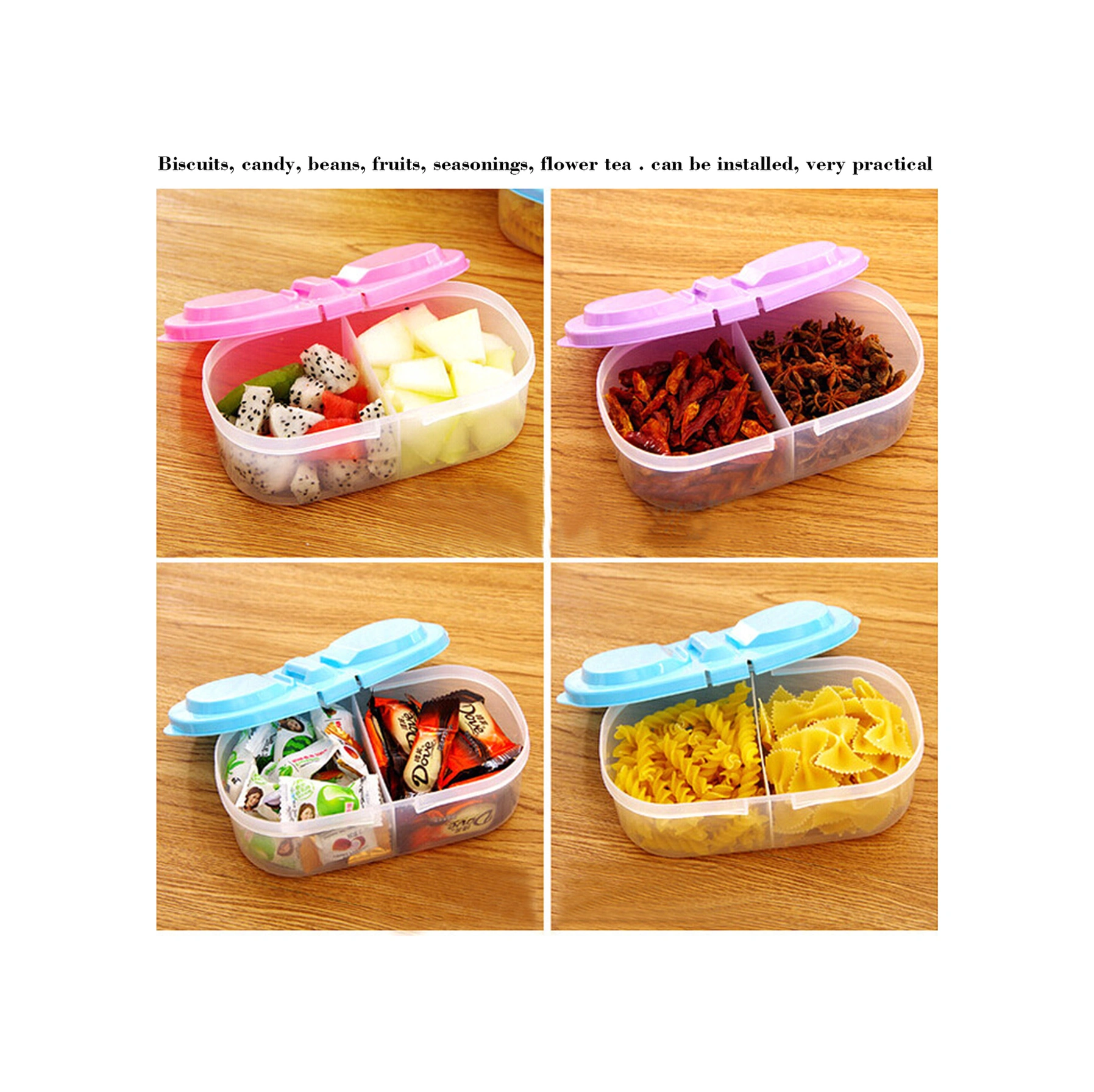 Neevoyu Yeşil Mutfak Depolama Kutusu, Çift Bölmeli Kapaklı, Muhafaza Ve Organizasyon İçin Plastik Ambalaj, Multifonksiyonel, Buzdolabı Uygun Diğer