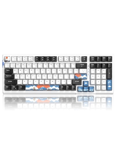 Magegee Sky98 99 Tuş Kablosuz Rgb Hot-swap Gasket Siyah-beyaz Gaming Klavye