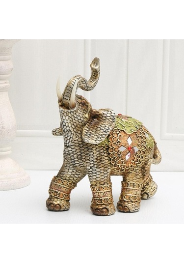 Trendooze Fil Heykelciği, Reçine Hayvan Dekor, 18x22cm, Uniq Tasarım 18cmx22cm