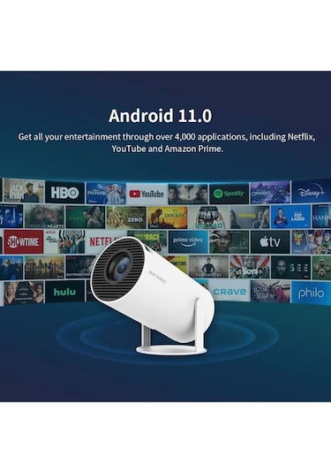 180 Derece Ayarlanabilir Taşınabilir Kablosuz 2.4g 5g Wifi Ultra Hd Taşınabilir Projektör