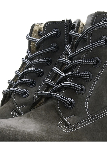 Gri Kırçıllı Yuvarlak Bot Bağcığı Gri