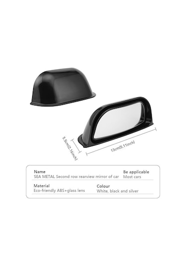 Siyah B Sütunu Kör Nokta Aynası Araç Dikiz Aynası Geniş Açılı Arka Koltuk Yardımcı Gözlem Aynası Güvenlik Sürüş 1pc