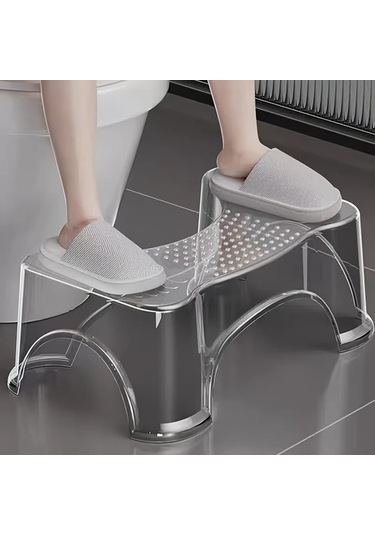 Willowhaven Transparent Su Basması Modern Yüksek Tuvalet Taburesi Kaymaz Güvenli Şeffaf