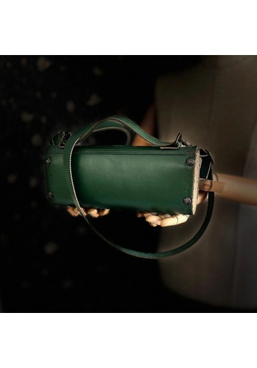 Hakiki Deri, El Yapımı Bayan Çanta, Bayan Cüzdan Larissa V40 Yeşil