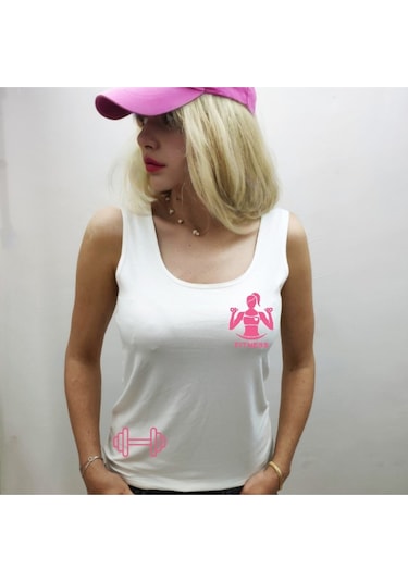 Kalin Askılı Baskılı Kolsuz Tişört S/3xl Bej