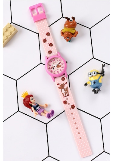 Q&Q V22A-015VY Su Geçirmez Rakamlı Kız Çocuk Kol Saati