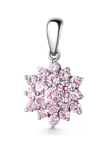 Gold Plaza Jewelry 925 Ayar Gümüş Kolye Askısı, Zirkon Taşlı Küpüs 193719025 Gri