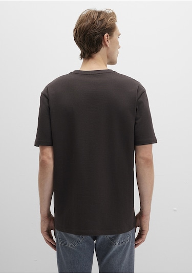 Mavi - Bisiklet Yaka Kahverengi Basic Tişört 0611596-70219 Kahverengi