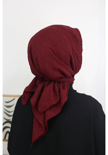 Melodi Scarf Kadın Tesettür Pratik Bambu Kraş Eşarp Bordo Bordo