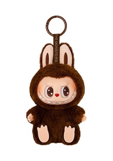 Getfit Oturmuş Kabarcık Labubu Labubu Yapıştırıcı Yüz Peluş Bebek Kolye Kahverengi