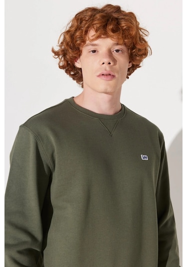 Lee Bisiklet Yaka Regular Fit Zeytin Erkek Sweatshirt L81ırya61 Yeşil