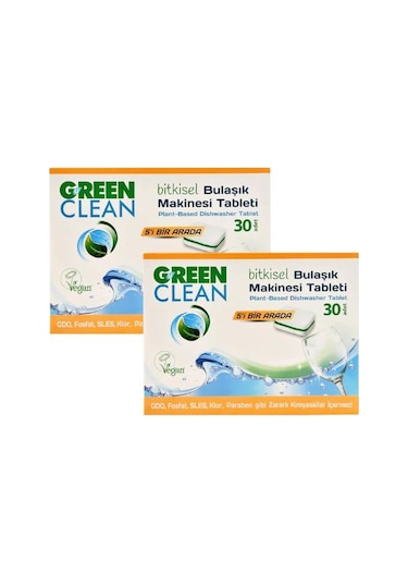 U Green Clean Bitkisel Bulaşık Makinesi Deterjanı 2 x 30 Tablet