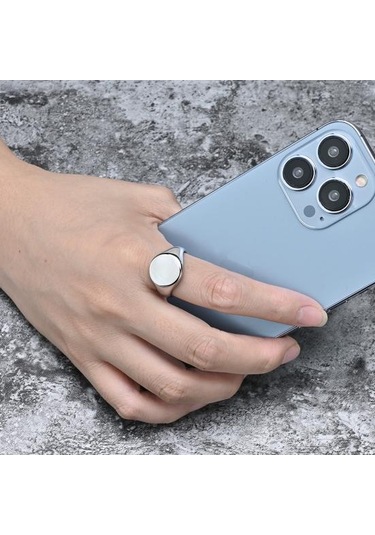 Retro Yüzük Saf Renk Cilalı Titanyum Çelik Yuvarlak Yüzey Basit Stil Çok Siyah