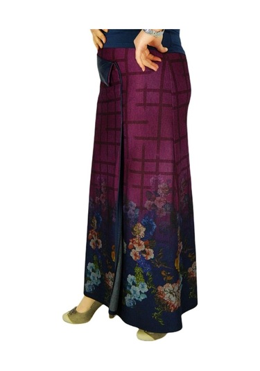 Kadın Uzun Etek Deri Kombinli Bglsz16K206 Kahverengi