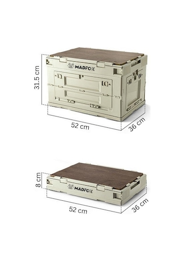 Madfox Masalı Katlanabilir Kamp Malzeme Saklama Kutusu Bej