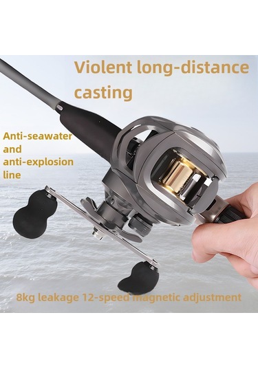 Reedark Saçma Kablolu Siyah Sağa El Kullanıma Uygun, Uzun Atışlı, Çok Amaçlı, Dayanıklı Ve Yüksek Performanslı Lure Balık Makinesi