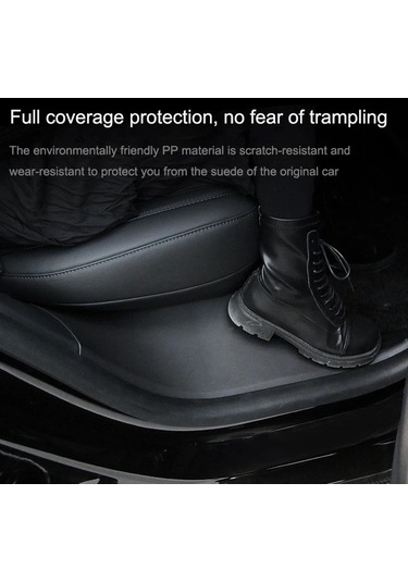 Wondernest Tesla Model Y Arka Kapı İç Eşik Şeridi Ve Koltuk Anti-kick Tpe Deri Koruyucu Ped