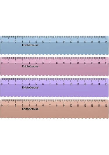 Erichkrause 4'lü Dalgalı Kenarlı Ölçüm Cetveli Plastik Erich Krause Manga 308288790 Violet