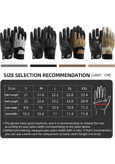 Rockbros Mt016 1 Çift Açık Bisiklet Koruma Eldiveni Dokunmatik Ekran Tam Parmak Eldiven - Siyah M
