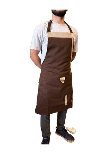 Czn Model 2 Renkli Boyundan Askılı Mutfak,garson,barista Önlüğü Kahverengi