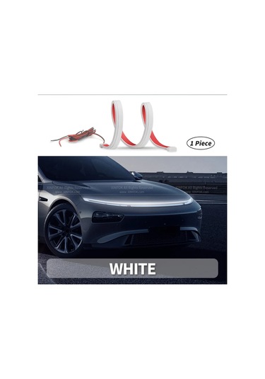 Xinfok Led Araba Kaput Işıkları Şerit Evrensel Oto Dekoratif Atmosfer Lambaları Whıte 200cm 78 İnch 1 Piece Set