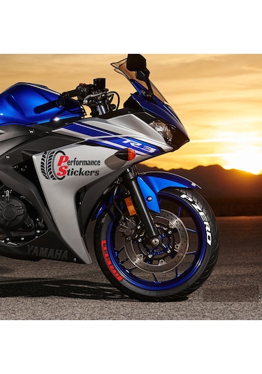 Pzero Motorsiklet Lastik Yazısı Sticker 4 Adet Beyaz