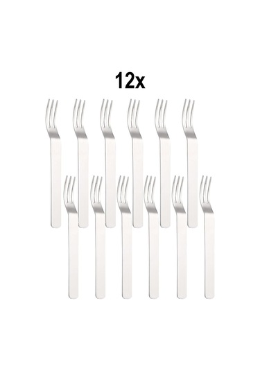 304 Çelik 12 Adet Silver Renk Tatlı Ve Meyve Çatalı Mt159by-12 Gümüş