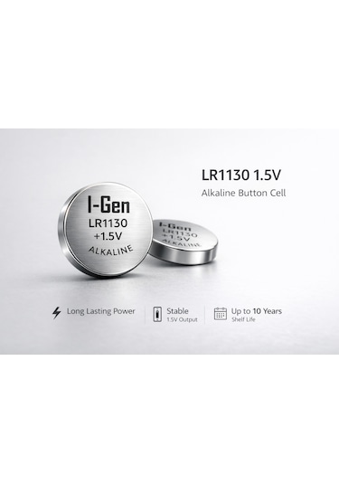 I-gen Lr1130 1.5v Alkalin Düğme Pil Ag10, L1131, 389 10'lu Paket